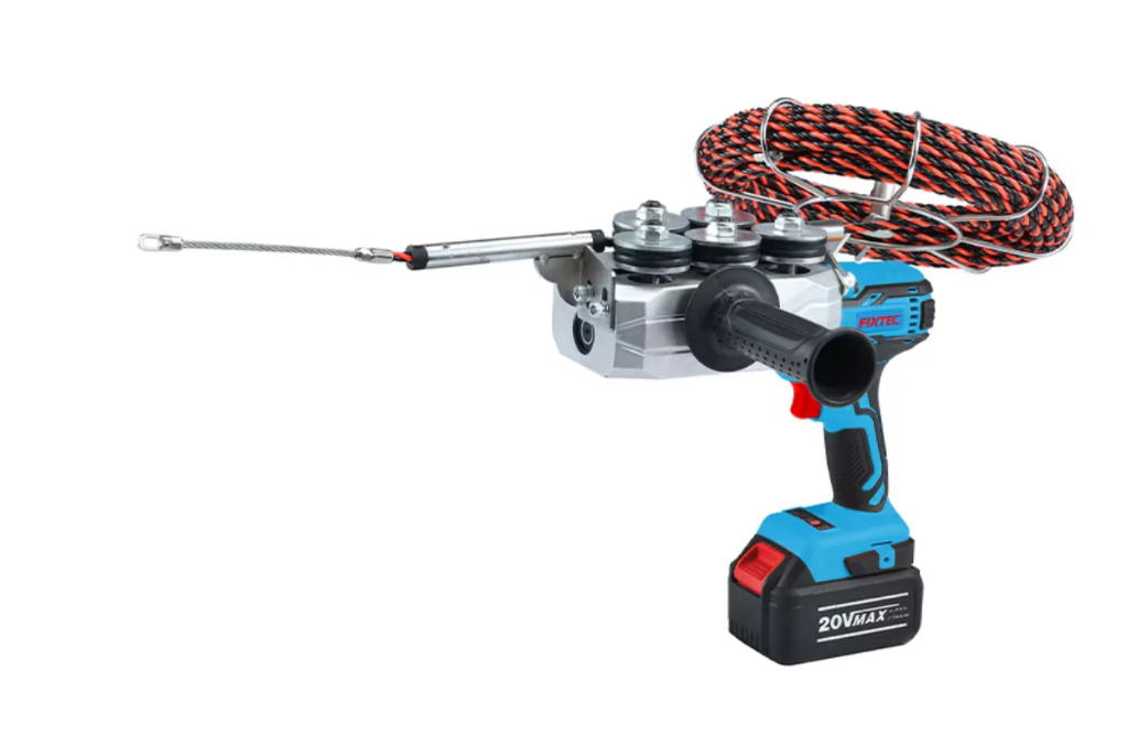 زنبرك تسحيب خطوط كهرباء دريل 20متر بطاريتين