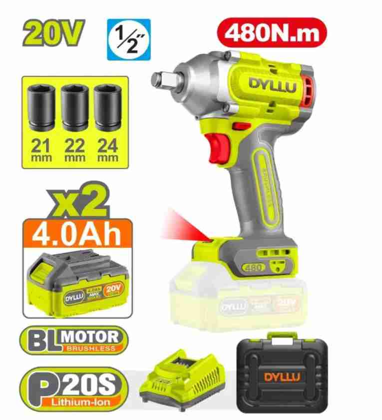 درل بوكسات شحن 480 نيوتن 20 فولت 1/2 انش بطاريتين 4امبير