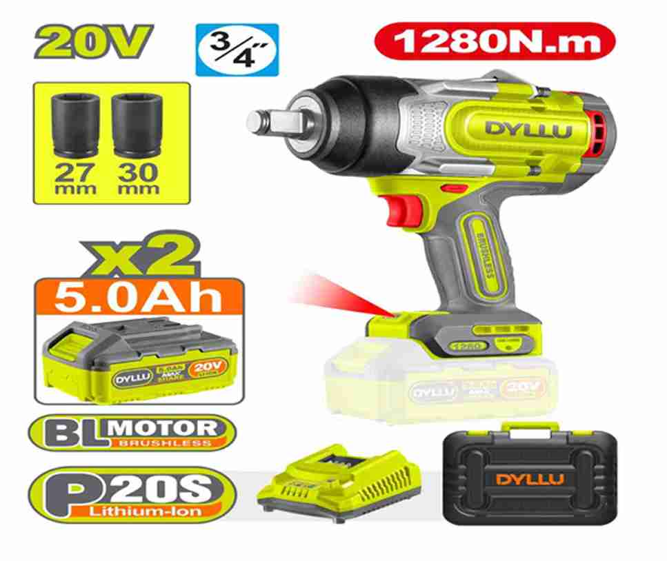 درل بوكسات شحن 1280 نيوتن شحن 20 فولت 3/4 انش DYLLU