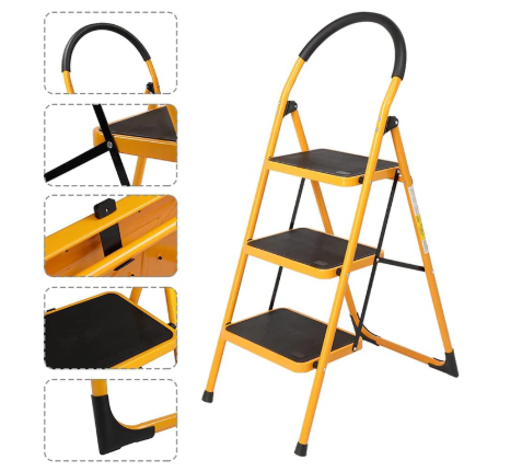 سلم اصفر درجة عريضة 6 درجات