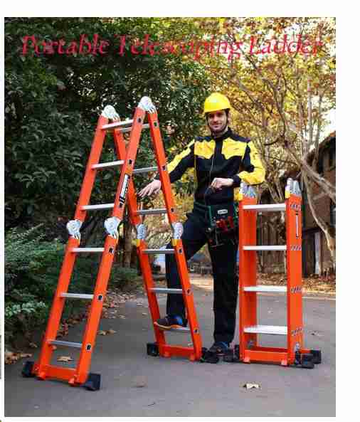 سلم فيبر قابل للطوي ثقيل 3.7 متر