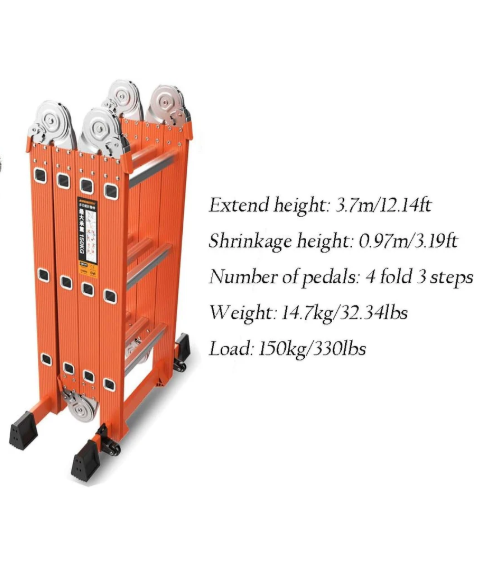 سلم فيبر قابل للطوي ثقيل5.7 متر