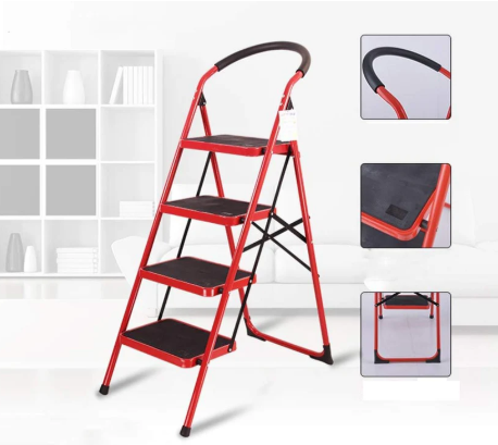 سلم احمر درجة عريضة 5 درجات